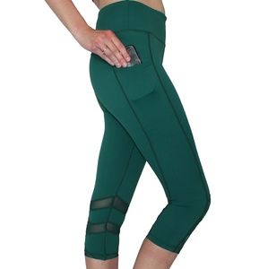 Green Mesh pocket carpi pants